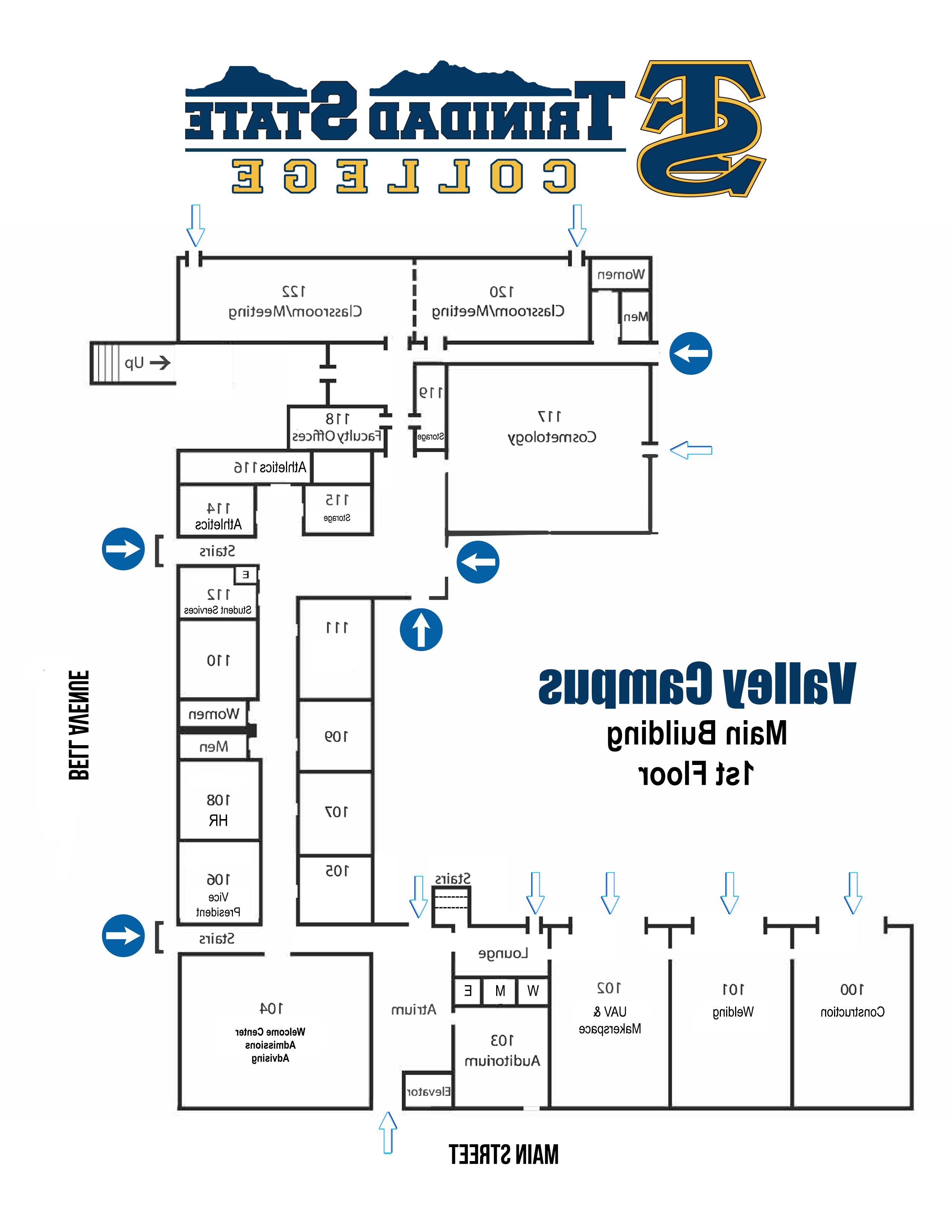 Valley Campus Main Building 1st floor map image and link